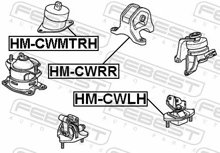 FEBEST FEBEST HM-CWRR Febest Rear Engine Mount Fits Acura Honda Accord Tsx Support Rod 
