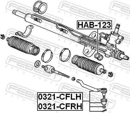 FEBEST FEBEST 0321-CFRH Febest Front Right Outer Tie Rod End Fits Acura Honda Accord Cl Inspire Odyssey 