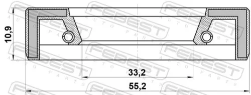 FEBEST FEBEST 95FCY-35551111X Febest Rear Differential Oil Seal Fits Ssangyong Actyon Actyon Sports Korando 