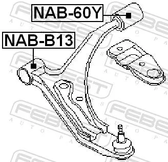 FEBEST FEBEST NAB-B13 Febest Front Lower Suspension Arm Bush Fits Nissan 100Nx Ad Van Exa Lucino Nv  