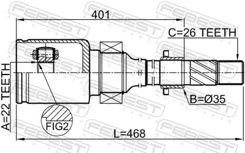 FEBEST FEBEST 0511-BMATRH Febest Front Right Inner Cv Joint Kit Fits Mazda 3 Driveshaft Axle Kit 