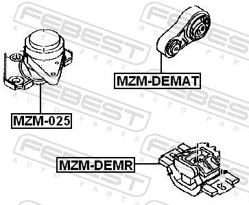 FEBEST FEBEST MZM-DEMAT Febest Rear Engine Mount Fits Mazda 2 Support Rod 