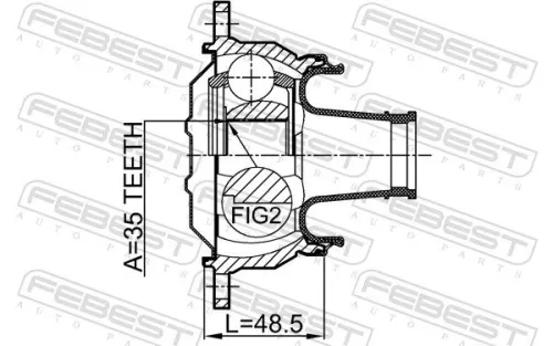 FEBEST FEBEST 0411-V75SHA Febest Propshaft Joint Coupling Fits Mitsubishi Pajero Classic 