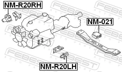 FEBEST FEBEST NM-R20LH Febest Front Left Engine Mount Fits Nissan Terrano Ii Terrano Ii Van Support Rod 