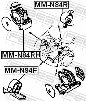 FEBEST FEBEST MM-N94F Febest Front Engine Mount Fits Mitsubishi Grandis Space Runner Space Wagon 