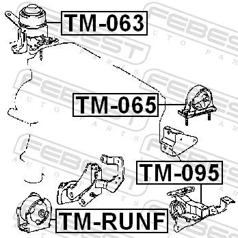 FEBEST FEBEST TM-095 Febest Front Left Engine Mount Fits Toyota Rav 4 Support Rod 