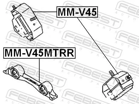 FEBEST FEBEST MM-V45MTRR Febest Rear Engine Mount Fits Mitsubishi Pajero Support Rod 