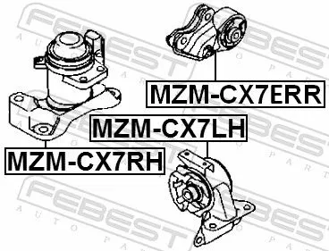 FEBEST FEBEST MZM-CX7ERR Febest Rear Engine Mount Fits Mazda Cx-7 Cx-9 Support Rod 