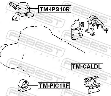 FEBEST FEBEST TM-PIC10F Febest Front Engine Mount Fits Toyota Picnic Support Rod 