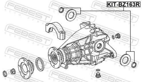 FEBEST FEBEST KIT-BZ163R Febest Rear Differential Oil Seal Set Fits Mercedes M-Class Pinion 