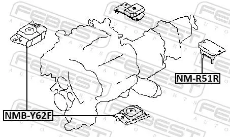 FEBEST FEBEST NMB-Y62F Febest Front Engine Mount Fits Nissan Armada Patrol Support Rod 