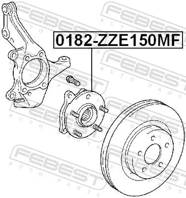 FEBEST FEBEST 0182-ZZE150MF Febest 0182-ZZE150MF Front Wheel Hub Fits Lexus Toyota 