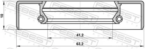 FEBEST FEBEST 95GDW-43631015C Febest Front Differential Oil Seal Fits Kia Borrego Pinion 