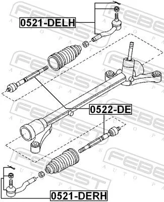 FEBEST FEBEST 0521-DELH Febest Front Left Outer Tie Rod End Fits Mazda 2 Track Rod Steering 