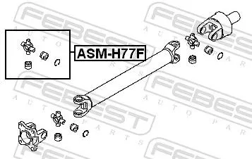 FEBEST FEBEST ASM-H77F Febest Propshaft Joint Coupling Fits Mitsubishi Nissan Pajero Pinin Terrano Ii 