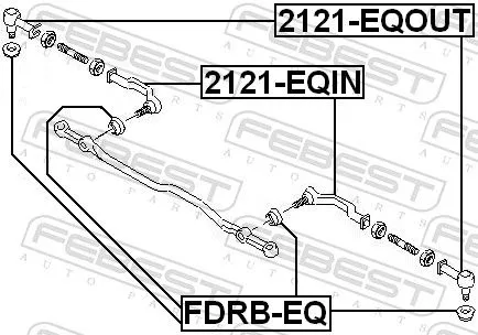 FEBEST FEBEST FDRB-EQ Febest Front Left Or Right Tie Rod End Repair Kit Fits Ford Ranger Track Rod 