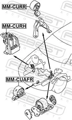 FEBEST FEBEST MM-CURR Febest Rear Engine Mount Fits Mitsubishi Outlander Support Rod 