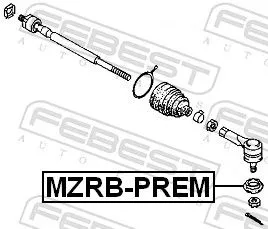 FEBEST FEBEST MZRB-PREM Febest Front Tie Rod End Repair Kit Fits Mazda 121 323 C 323 F 323 P 323 S 626 