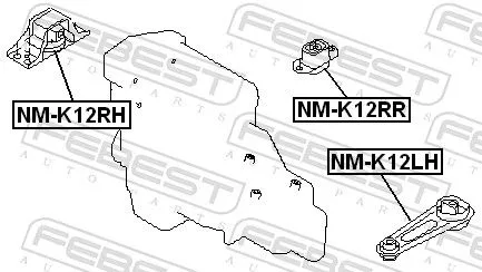 FEBEST FEBEST NM-K12RH Febest Front Right Engine Mount Fits Nissan Ad Cube Micra Micra C+C Note 
