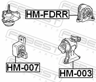 FEBEST FEBEST HM-FDRR Febest Rear Engine Mount Fits Acura Honda Civic Fr-V Integra Rsx Stream Support 