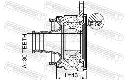 FEBEST FEBEST 0411-KB4SHA Febest Transmission Sided Cv Joint Kit Fits Mitsubishi L200 Triton Pajero Sport 