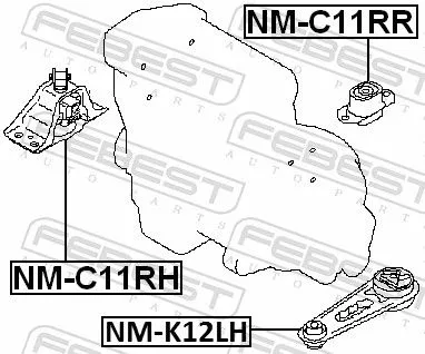 FEBEST FEBEST NM-C11RR Febest Front Left Engine Mount Fits Nissan Geniss Livina Geniss Livina Livina 