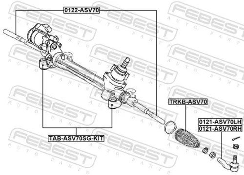 FEBEST FEBEST 0121-ASV70LH Febest Front Left Outer Tie Rod End Fits Lexus Toyota Avalon Camry Es Track Rod 