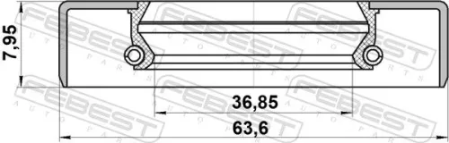 FEBEST FEBEST 95GDY-38630808X Febest Rear Differential Oil Seal Fits Ssangyong Actyon Actyon Sports Korando 
