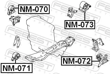 FEBEST FEBEST NM-073 Febest Rear Engine Mount Fits Nissan X-Trail Support Rod 