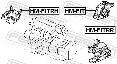 FEBEST FEBEST HM-FITRH Febest Front Right Engine Mount Fits Honda City Fit Jazz Mobilio Mobilio Spike 