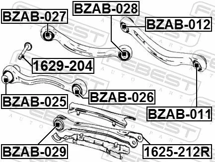 FEBEST FEBEST BZAB-028 Febest In Front Of Axle Rear Outer Upper Suspension Arm Bush Fits Mercedes  