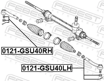 FEBEST FEBEST 0121-GSU40LH Febest Front Left Outer Tie Rod End Fits Lexus Toyota Highlander Highlander / 