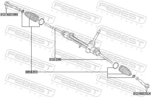 FEBEST FEBEST 0121-NGX10LH Febest Front Left Outer Tie Rod End Fits Lexus Toyota C-Hr Corolla Cross Prius 