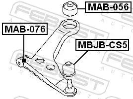 FEBEST FEBEST MAB-076 Febest Front Lower Suspension Arm Bush Fits Mitsubishi Dion Lancer Lancer Cargo  