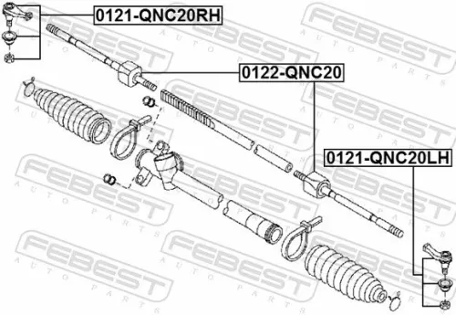 FEBEST FEBEST 0121-QNC20LH Febest Front Left Outer Tie Rod End Fits Daihatsu Toyota Bb Materia Passo Sirion 