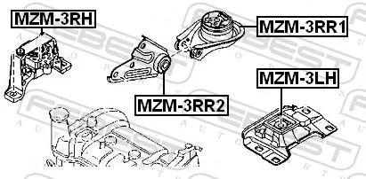 FEBEST FEBEST MZM-3RH Febest Front Right Engine Mount Fits Mazda 3 Support Rod 