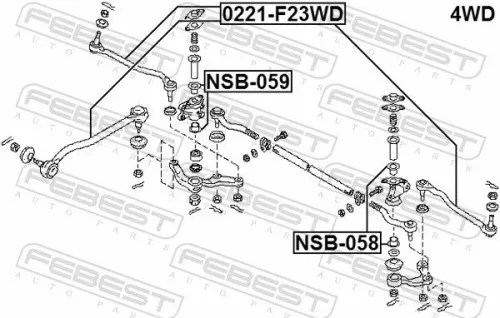 FEBEST FEBEST 0221-F23WD Febest Front Outer Tie Rod End Fits Nissan Urvan Track Rod Steering 