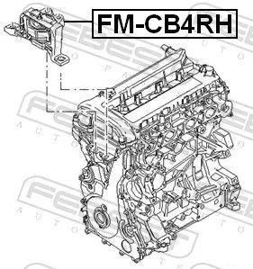 FEBEST FEBEST FM-CB4RH Febest Front Right Engine Mount Fits Ford Volvo C30 Focus S40 V50 Support Rod 