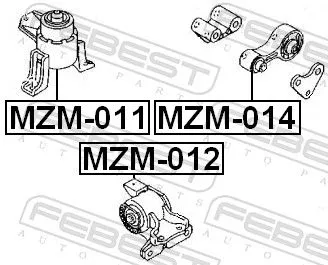 FEBEST FEBEST MZM-014 Febest Rear Engine Mount Fits Mazda 6 Support Rod 
