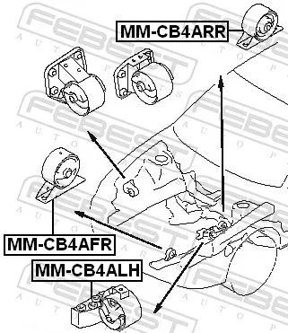 FEBEST FEBEST MM-CB4ALH Febest Front Left Engine Mount Fits Mitsubishi Colt Lancer Mirage Support Rod 