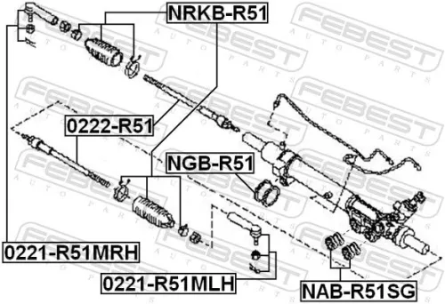 FEBEST FEBEST 0221-R51MLH Febest Front Left Outer Tie Rod End Fits Infiniti Nissan M Navara Np300 