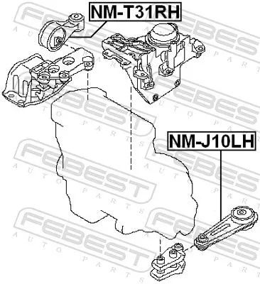 FEBEST FEBEST NM-T31RH Febest Front Right Engine Mount Fits Nissan Renault Koleos Sentra X-Trail 