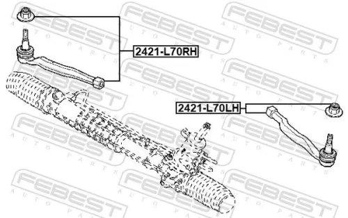 FEBEST FEBEST 2421-L70RH Febest Front Right Outer Tie Rod End Fits Renault Laguna Track Rod Steering 