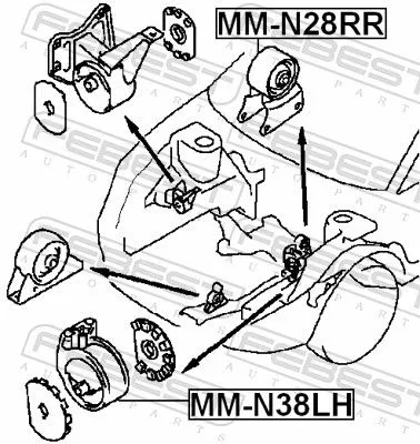 FEBEST FEBEST MM-N38LH Febest Front Left Engine Mount Fits Mitsubishi Space Runner Space Wagon Support 