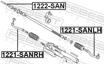 FEBEST FEBEST 1221-SANLH Febest Front Left Outer Tie Rod End Fits Hyundai Kia Ix55 Santa Fé Sorento Track 