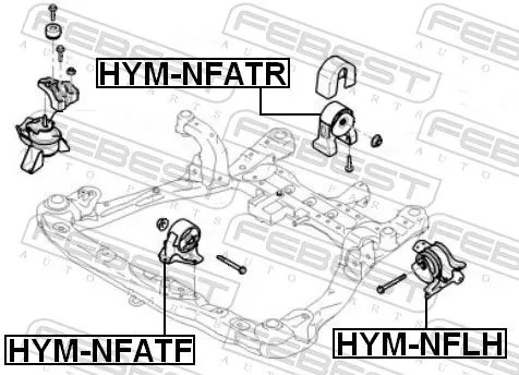 FEBEST FEBEST HYM-NFLH Febest Front Left Engine Mount Fits Hyundai Grandeur Sonata Support Rod 