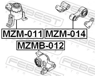 FEBEST FEBEST MZMB-012 Febest Front Left Engine Mount Fits Mazda 6 Support Rod 
