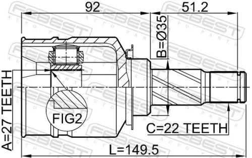 FEBEST FEBEST 1811-Z14 Febest 1811-Z14 Front Inner CV Joint Kit Fits Opel Vauxhall Adam 