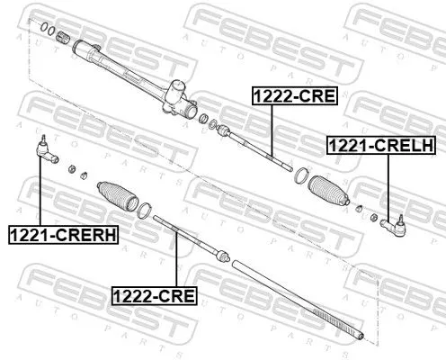 FEBEST FEBEST 1221-CRELH Febest Front Left Outer Tie Rod End Fits Hyundai Alcazar Creta Ix25 Track Rod 