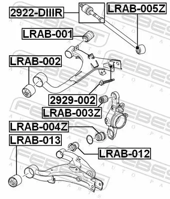 FEBEST FEBEST LRAB-004Z Febest Rear Lower Suspension Arm Bush Fits Land Rover Discovery Range Rover  